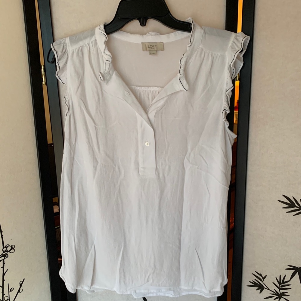 LOFT | White Blouse Size Medium